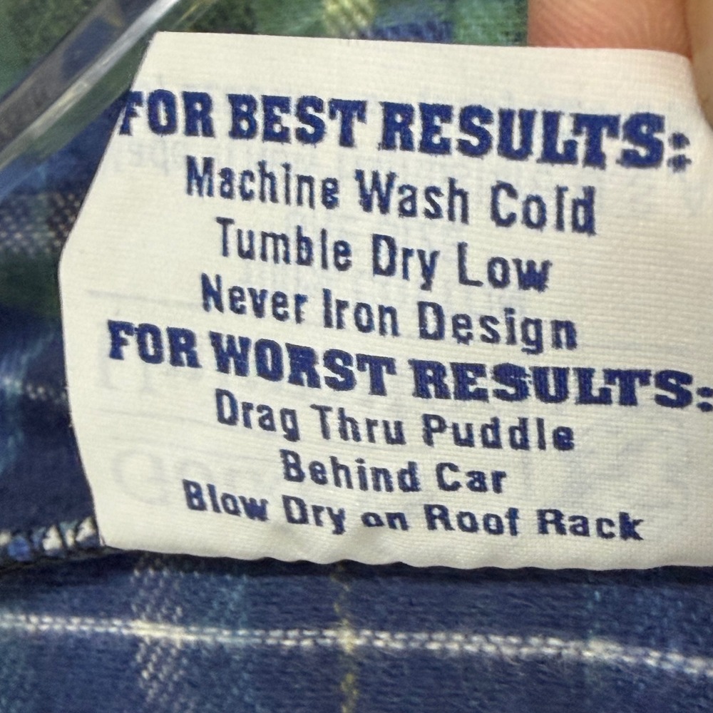 Vtg Gotkeys Unlimited Plaid Flannel Pullover Unisex OS Blue 1/4 Zip Cottage - Picture 11 of 12